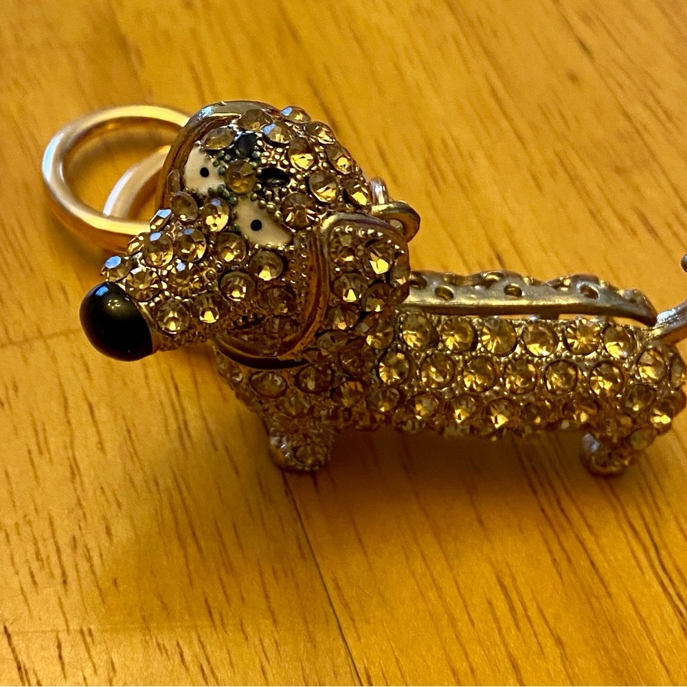 Gold Plated Daschund Keychain/Purse Charm